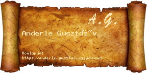 Anderle Gusztáv névjegykártya