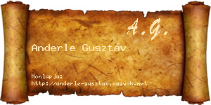 Anderle Gusztáv névjegykártya